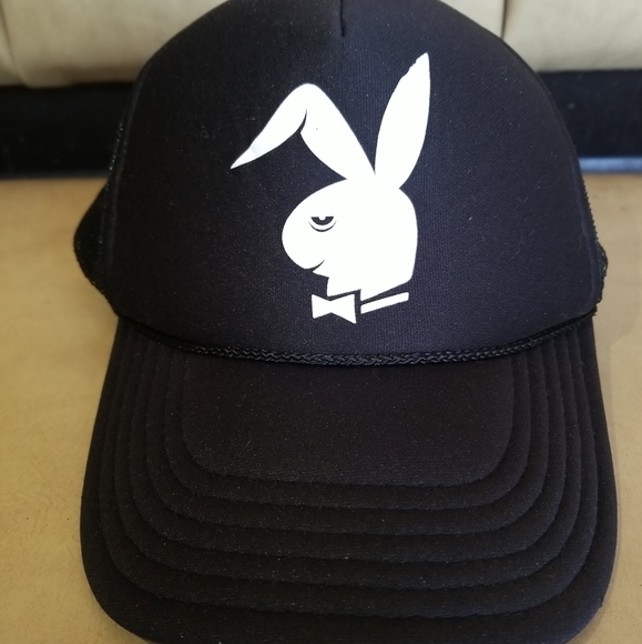Vtg Playboy Bunny Logo Snapback Trucker Hat Mesh Bunny Label Otto… - Picture 1 of 12
